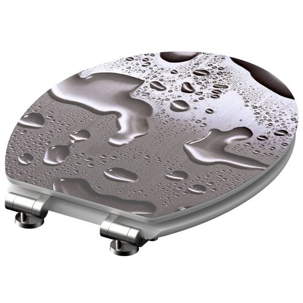 SCH&Uuml;TTE Toiletbril met soft-close GREY STEEL MDF hoogglans