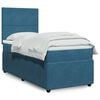 vidaXL Boxspring met matras fluweel donkerblauw 90x190 cm
