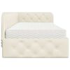 vidaXL Hoekbedframe met matras Cr&egrave;me 90 x 190 cm Fluweel