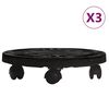 vidaXL Plantentrolleys met wielen 3 st 170 kg diameter 30 cm zwart