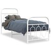 vidaXL Bedframe met hoofd- en voeteneinde metaal wit 75x190 cm
