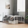 vidaXL Bedframe met hoofd- en voeteneinde metaal wit 90x200 cm