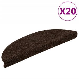 vidaXL Trapmatten zelfklevend 20 stuks 56x17x3 cm bruin halfrond