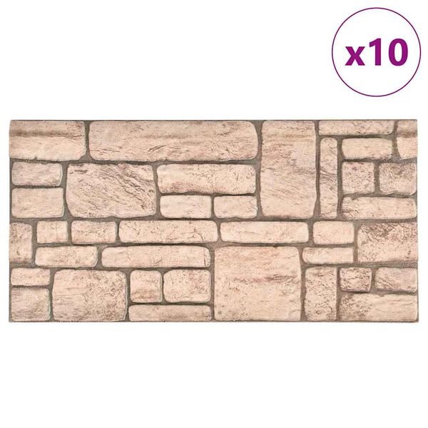 vidaXL 10 st Wandpanelen 3D beige baksteen EPS