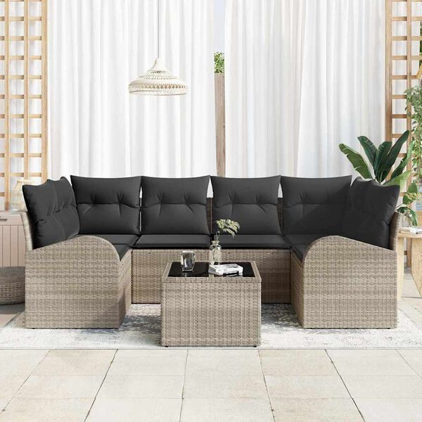vidaXL Tuin Sofa Set Lichtgrijs 55 x 55 x 37 cm poly rattan