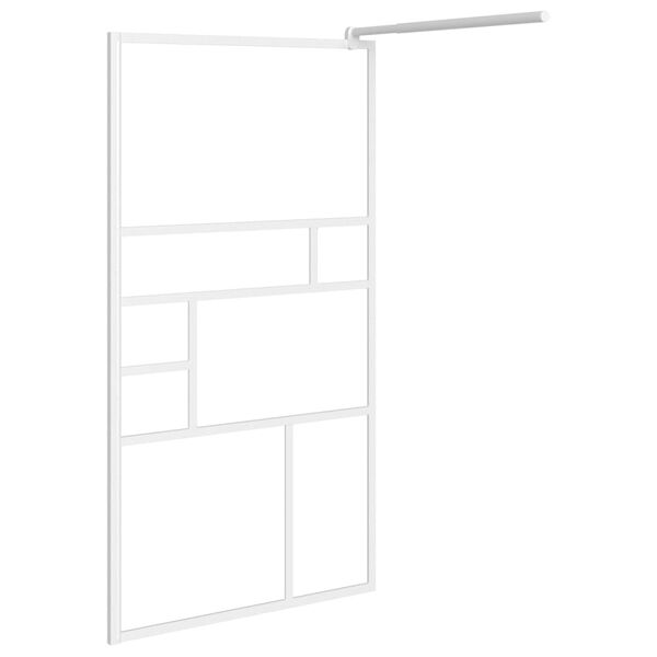 vidaXL Inloopdouchewand 80x195 cm ESG-glas wit