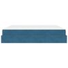 vidaXL Bedframe met matras met matras 2 pcs Blauw Fluweel
