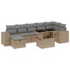 vidaXL 8-delige Loungeset met kussens poly rattan beige