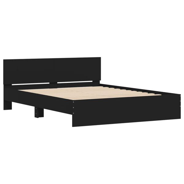 vidaXL Bedframe met hoofdeinde zwart 140x190 cm