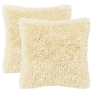 vidaXL Kussensloop 2 pcs HEERLEN Cr&egrave;mekleurig 30 x 30 cm PV Fleece