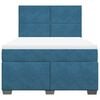 vidaXL Boxspring met matras fluweel blauw 140x190 cm