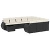 vidaXL 11-delige Loungeset met kussens poly rattan zwart