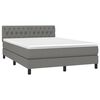vidaXL Boxspring met matras stof donkergrijs 140x190 cm