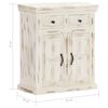 vidaXL Dressoir 65x30x75 cm massief mangohout wit
