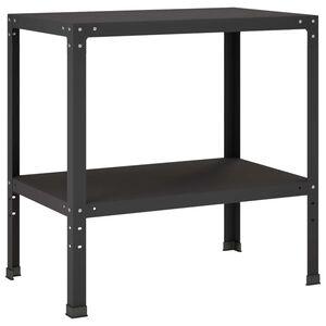 vidaXL Planttafel 100 x 50 x 80 cm Gepoedercoat staal Zwart