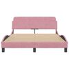 vidaXL Bedframe met hoofdeinde "Dover" 140x190 cm fluweel roze