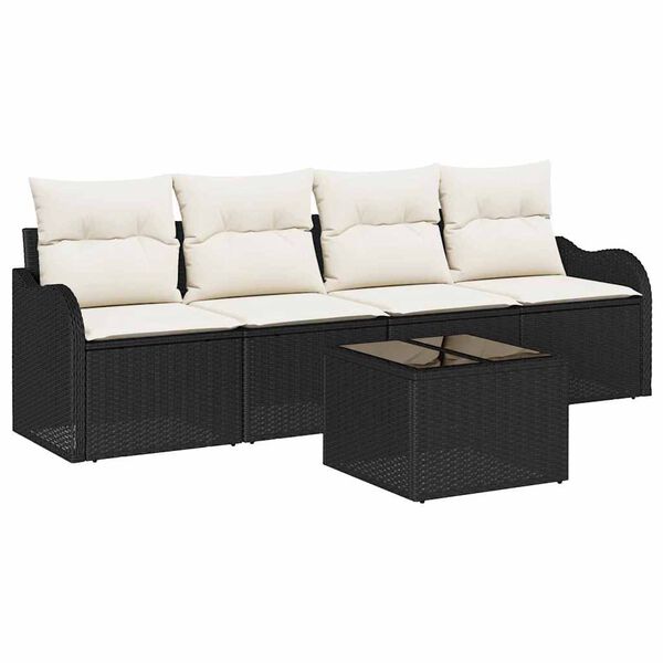 vidaXL Tuin Sofa Set Zwart poly rattan