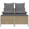 vidaXL 4-delige Loungeset met kussens poly rattan beige