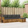 vidaXL Sofa-Sets 5 pcs Natuurlijk en Antraciet Massief Acaciahout