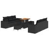 vidaXL Tuin Sofa Set met kussen 9 pcs Zwart Poly riet