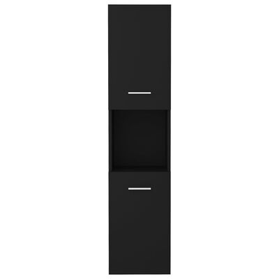 vidaXL Badkamerkast 30x30x130 cm bewerkt hout zwart