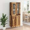 vidaXL Hoge kast 2 pcs Oudhout Bewerkt hout