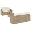 vidaXL 6-delige Loungeset met kussens poly rattan beige