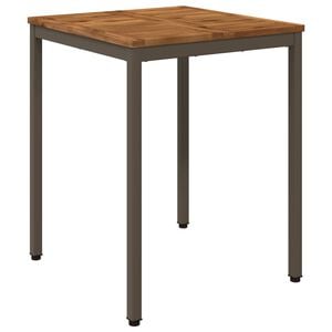 vidaXL Tuindiner tafel Natuurlijk en Koffie 60 x 60,5 x 75 cm