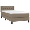 vidaXL Boxspring met matras stof taupe 80x200 cm