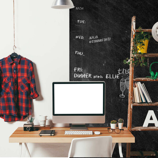 WALPLUS Krijtbord decoratiesticker 200x45 cm zwart