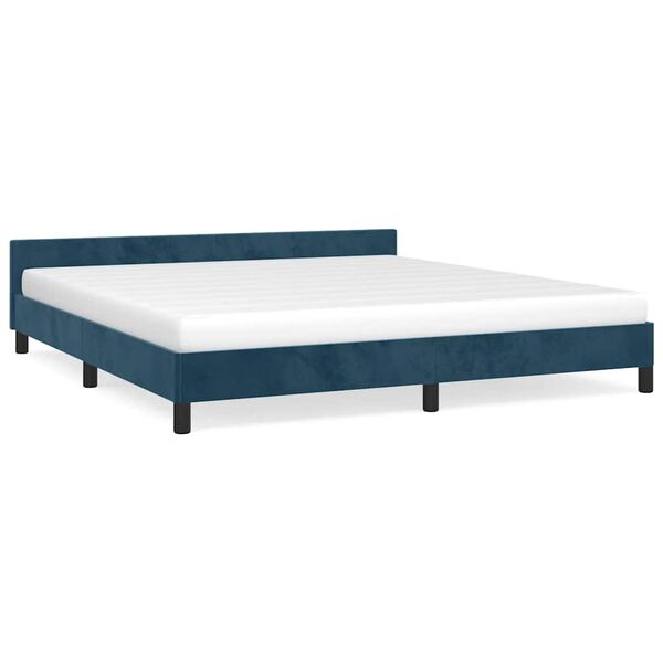 vidaXL Bedframe zonder matras 160x200 cm fluweel donkerblauw