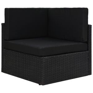 vidaXL Hoekbank sectioneel poly rattan zwart