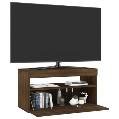 vidaXL Tv-meubel met LED-verlichting 75x35x40 cm bruin eikenkleur