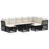 vidaXL Tuinbankenset 10 st Zwart poly rattan