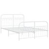 vidaXL Bedframe met hoofd- en voeteneinde metaal wit 137x190 cm