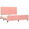 vidaXL Bedframe met hoofdeinde fluweel roze 180x200 cm