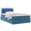 vidaXL Opbergbed met LED met matras met LED Blauw 120 x 190 cm Fluweel