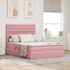vidaXL Opslag bed met matras met matras Roze 140 x 200 cm Fluweel
