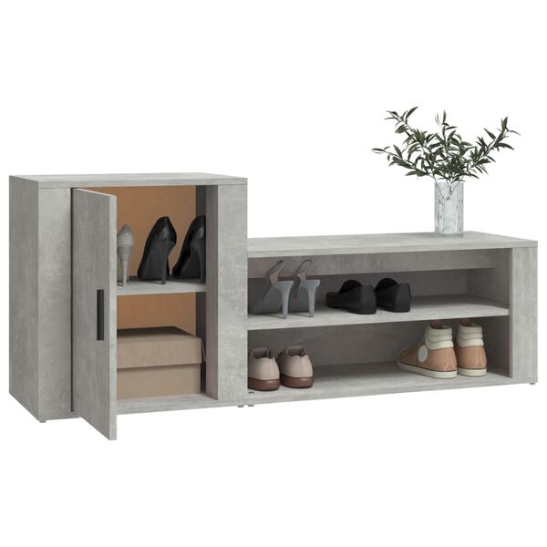 vidaXL Schoenenkast 130x35x54 cm bewerkt hout betongrijs