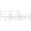 vidaXL Bedframe met hoofd- en voeteneinde metaal wit 193x203 cm