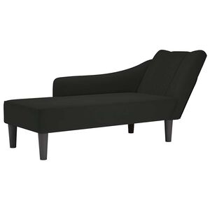 vidaXL Chaise longue met rechterarmleuning fluweel zwart