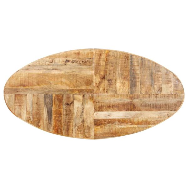 vidaXL Eettafel ovaal 200x100x75 cm ruw mangohout