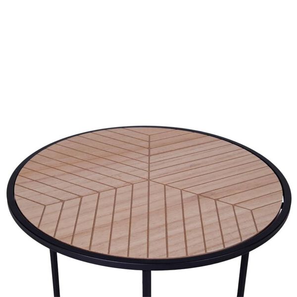 House Nordic Bijzettafel Johanna rond 40 cm naturel en zwart