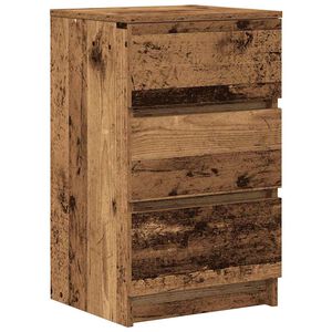 vidaXL Nachtkastje met 3 lades 39x35x65 cm oud hout