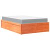 vidaXL Bed met matras massief grenenhout wasbruin 120x190 cm