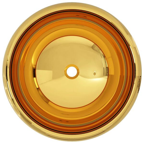 vidaXL Wastafel 40x15 cm keramiek goudkleurig