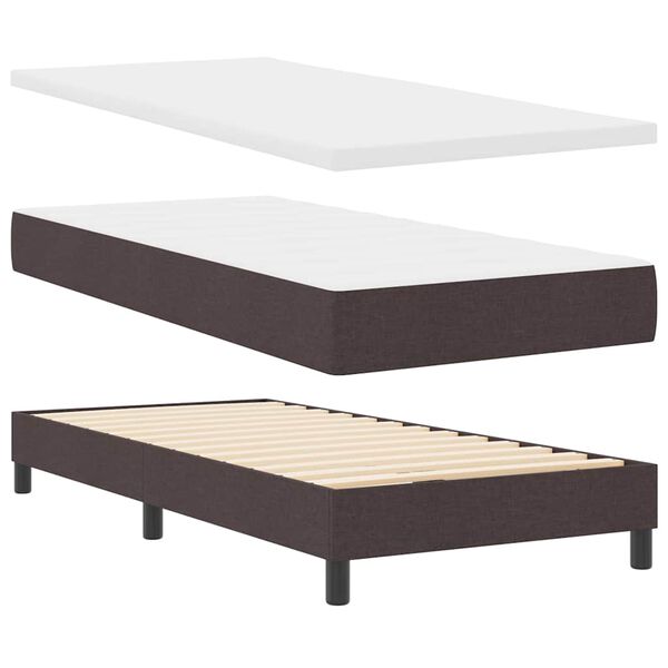 vidaXL Boxspringbed met matras Donkerbruin 200 x 100 cm Stof