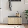 vidaXL Halbank met kussen met opslag Sonoma Eiken 80 x 46 x 46 cm