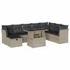 vidaXL 9-delige Loungeset met kussens poly rattan lichtgrijs