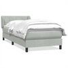 vidaXL Boxspring met matras fluweel lichtgrijs 90x210 cm